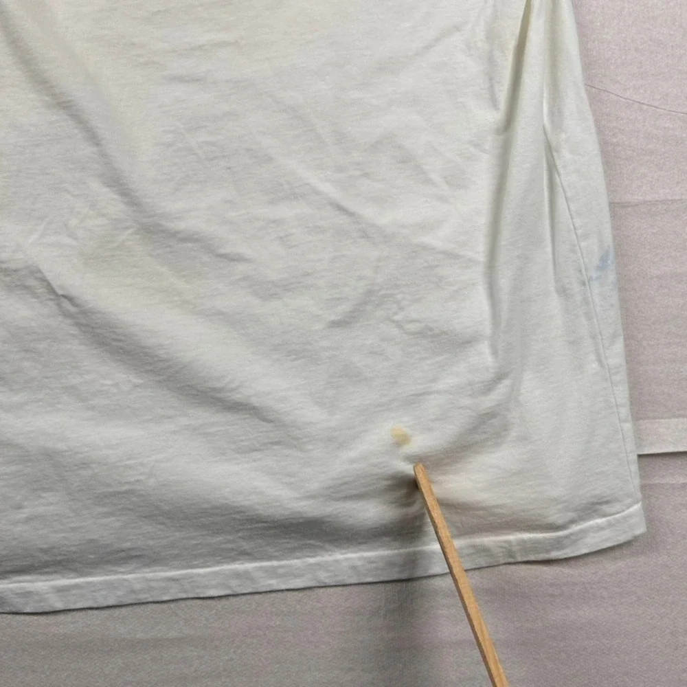 Polo Ralph Lauren Shirt Mens XLT Tall American Flag Graphic White Cotton Stained